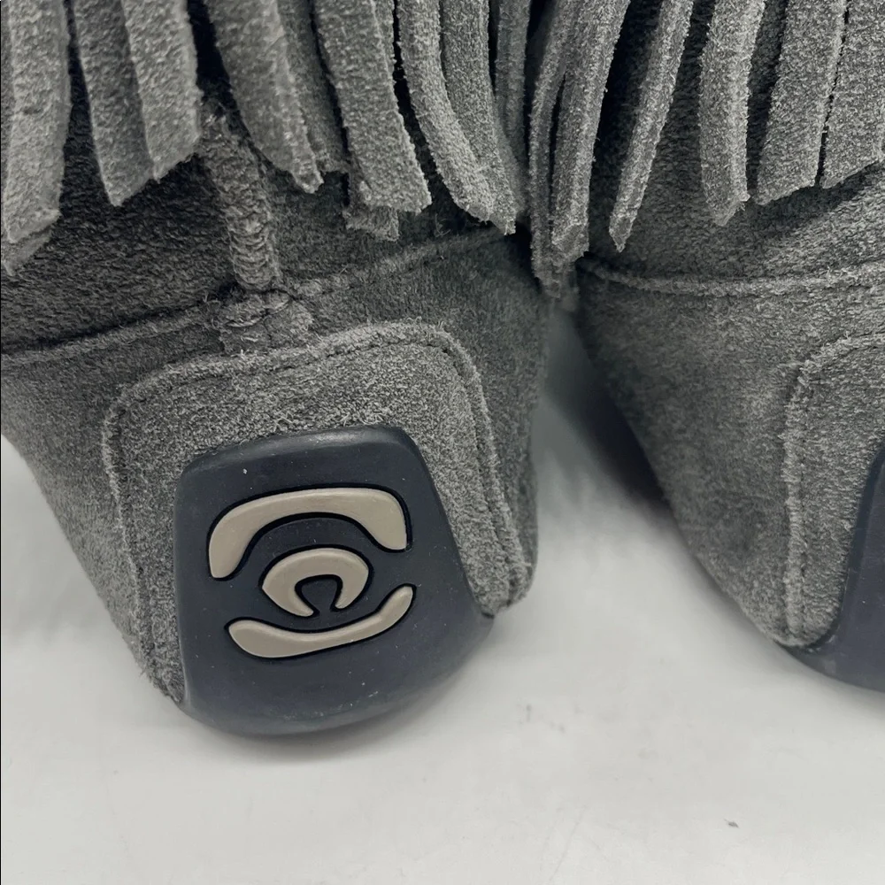 Manitobah Mukluks Boots Leather Proudly Indigenous Grey Size 9 Vibram Sole - Picture 3 of 8